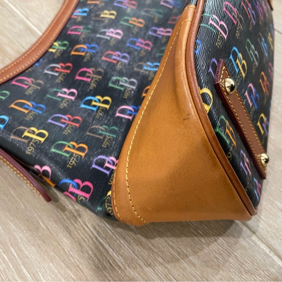 Dooney & Bourke Black Multicolor Logo Shoulder Bag - Picture 7 of 16